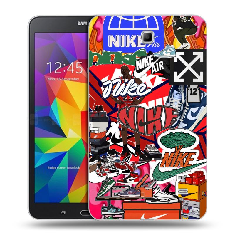 Силиконовый чехол на Samsung GALAXY Tab 4 7.0 с принтом Найк Nike яркий Силиконовый чехол на Samsung GALAXY Tab 4 7.0 с принтом Найк Nike яркий