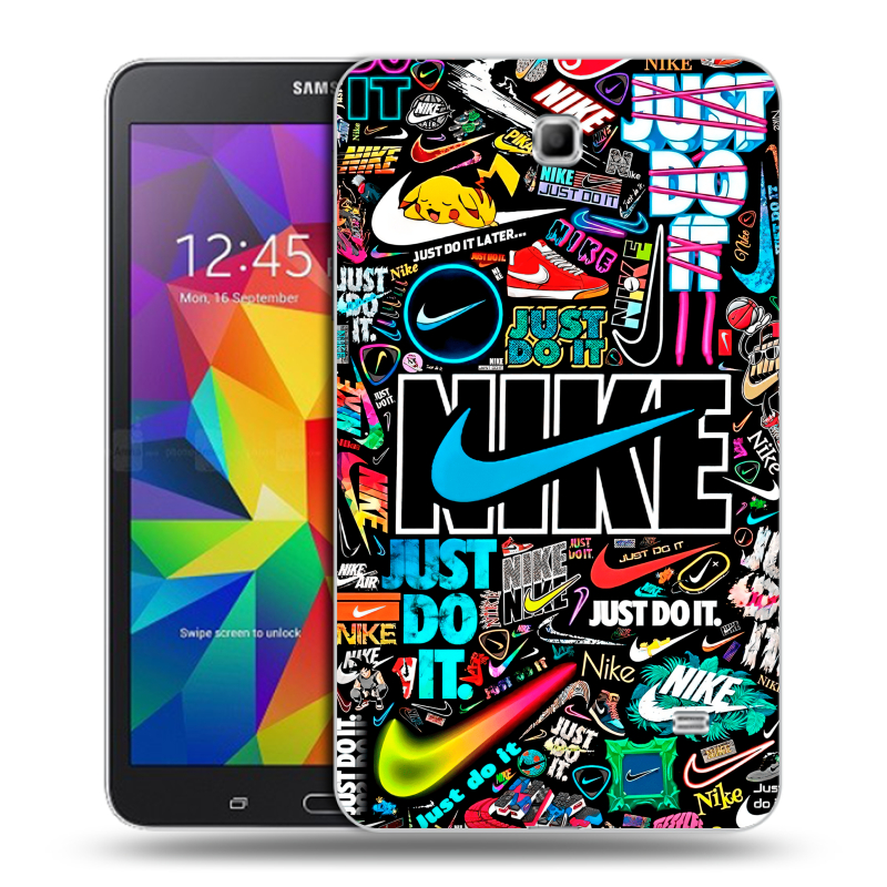 Силиконовый чехол на Samsung GALAXY Tab 4 7.0 с принтом найк nike черный Силиконовый чехол на Samsung GALAXY Tab 4 7.0 с принтом найк nike черный