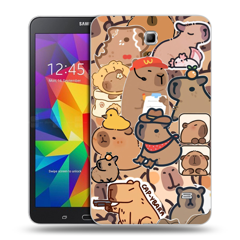 Силиконовый чехол на Samsung GALAXY Tab 4 7.0 с принтом капибара Силиконовый чехол на Samsung GALAXY Tab 4 7.0 с принтом капибара