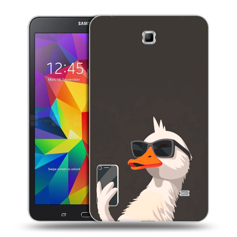 Силиконовый чехол на Samsung GALAXY Tab 4 7.0 с принтом утка в очках Силиконовый чехол на Samsung GALAXY Tab 4 7.0 с принтом утка в очках