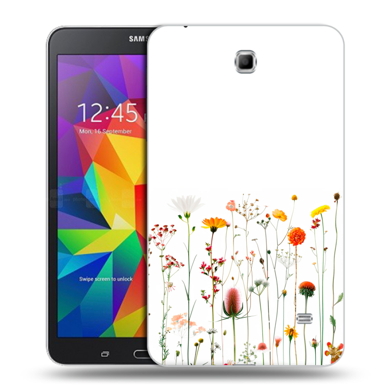 Силиконовый чехол на Samsung GALAXY Tab 4 7.0 с принтом цветы Силиконовый чехол на Samsung GALAXY Tab 4 7.0 с принтом цветы