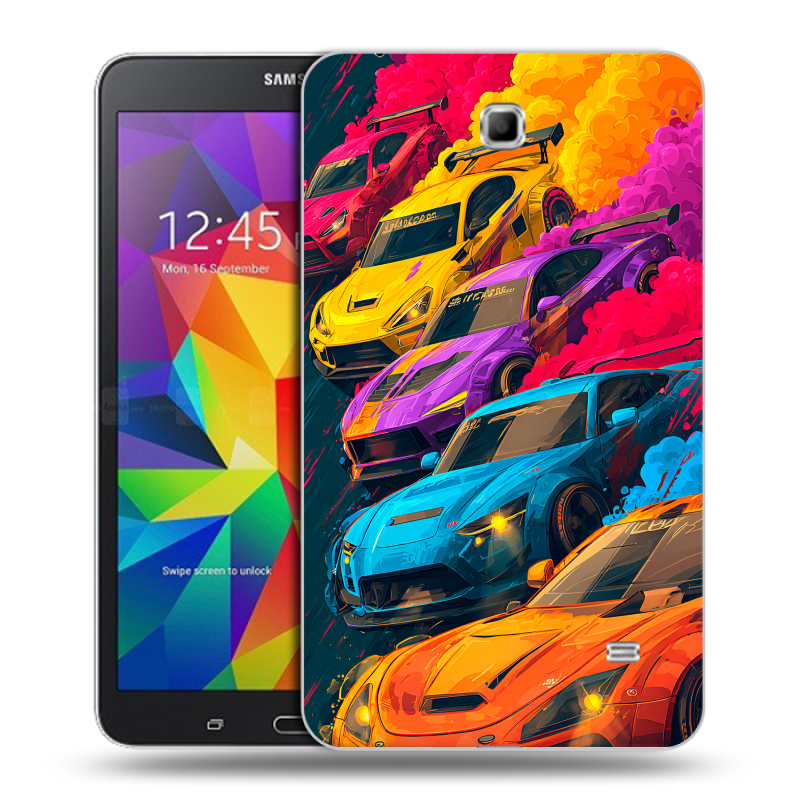 Силиконовый чехол на Samsung GALAXY Tab 4 7.0 с принтом Тачки Силиконовый чехол на Samsung GALAXY Tab 4 7.0 с принтом Тачки
