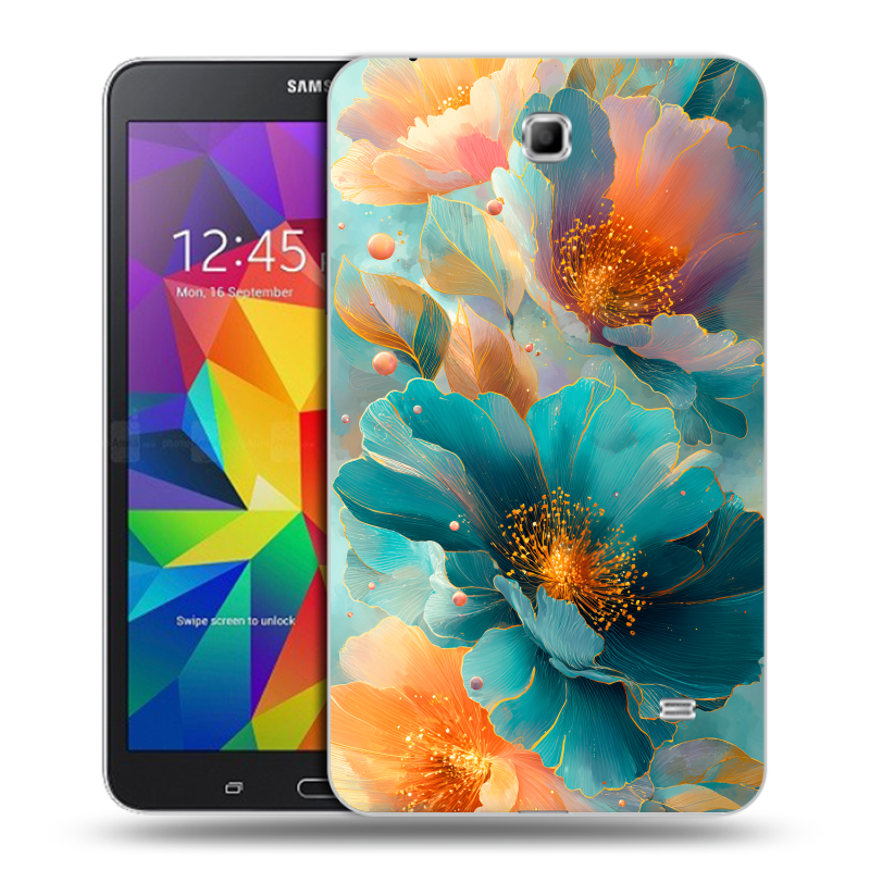 Силиконовый чехол на Samsung GALAXY Tab 4 7.0 с принтом Цветы Силиконовый чехол на Samsung GALAXY Tab 4 7.0 с принтом Цветы