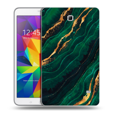 Силиконовый чехол на планшета Samsung GALAXY Tab 4 8.0 с принтом Мрамор зеленое золото Силиконовый чехол на планшета Samsung GALAXY Tab 4 8.0 с принтом Мрамор зеленое золото