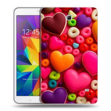 Силиконовый чехол на планшета Samsung GALAXY Tab 4 8.0 с принтом Сердечки Силиконовый чехол на планшета Samsung GALAXY Tab 4 8.0 с принтом Сердечки