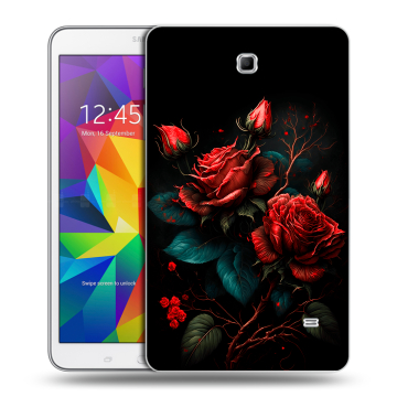 Силиконовый чехол на Samsung GALAXY Tab 4 8.0 с принтом Розы красные Силиконовый чехол на Samsung GALAXY Tab 4 8.0 с принтом Розы красные