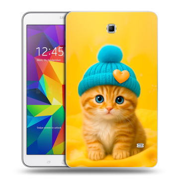 Силиконовый чехол на Samsung GALAXY Tab 4 8.0 с принтом Котенок в шапке