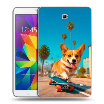 Силиконовый чехол на Samsung GALAXY Tab 4 8.0 с принтом Корги на скейте Силиконовый чехол на Samsung GALAXY Tab 4 8.0 с принтом Корги на скейте