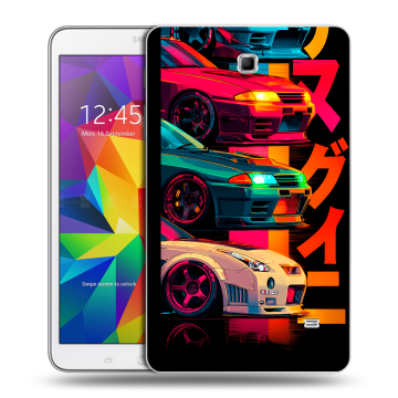 Силиконовый чехол на Samsung GALAXY Tab 4 8.0 с принтом Гоночные машины