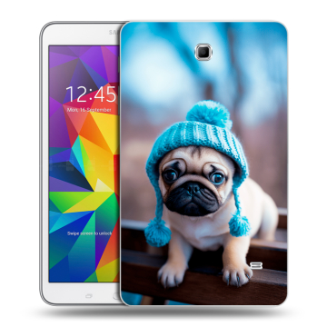 Силиконовый чехол на Samsung GALAXY Tab 4 8.0 с принтом Мопс в шапке
