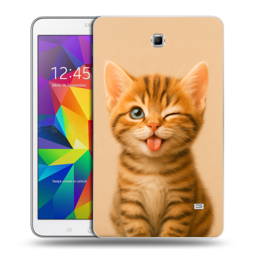 Силиконовый чехол на Samsung GALAXY Tab 4 8.0 с принтом котенок