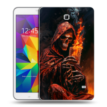 Силиконовый чехол на Samsung GALAXY Tab 4 8.0 с принтом Скелет и карты