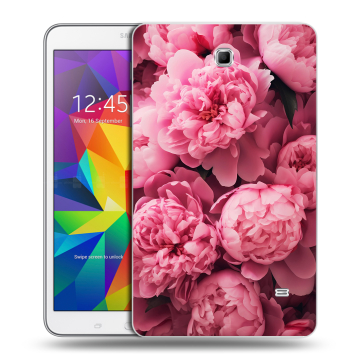 Силиконовый чехол на Samsung GALAXY Tab 4 8.0 с принтом цветы пионы