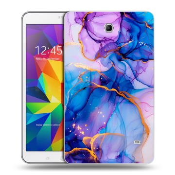 Силиконовый чехол на Samsung GALAXY Tab 4 8.0 с принтом синий мрамор Силиконовый чехол на Samsung GALAXY Tab 4 8.0 с принтом синий мрамор
