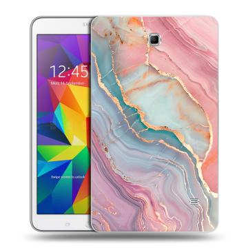 Силиконовый чехол на Samsung GALAXY Tab 4 8.0 с принтом розовый мрамор Силиконовый чехол на Samsung GALAXY Tab 4 8.0 с принтом розовый мрамор