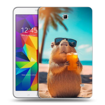Силиконовый чехол на Samsung GALAXY Tab 4 8.0 с принтом Капибара Силиконовый чехол на Samsung GALAXY Tab 4 8.0 с принтом Капибара