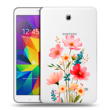 Силиконовый чехол на Samsung GALAXY Tab 4 8.0 с принтом Цветы