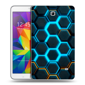 Силиконовый чехол на Samsung GALAXY Tab 4 8.0 с принтом Неоновые соты