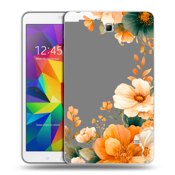 Силиконовый чехол на Samsung GALAXY Tab 4 8.0 с принтом Цветы принт