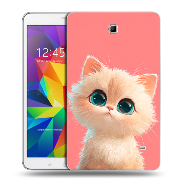 Силиконовый чехол на Samsung GALAXY Tab 4 8.0 с принтом Розовый котенок
