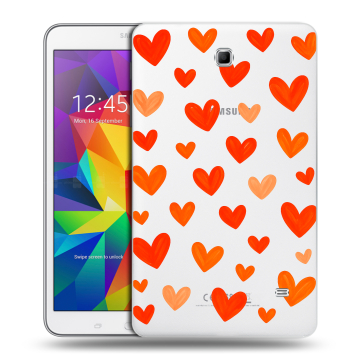 Силиконовый чехол на Samsung GALAXY Tab 4 8.0 с принтом Сердечки