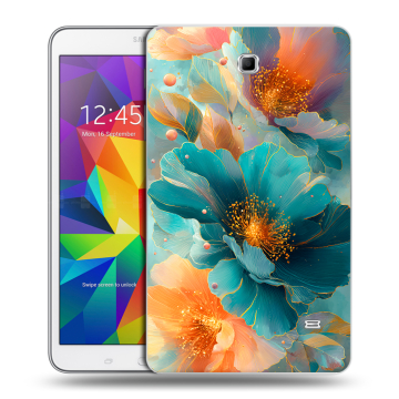 Силиконовый чехол на Samsung GALAXY Tab 4 8.0 с принтом Цветы