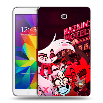 Силиконовый чехол на Samsung GALAXY Tab 4 8.0 с принтом Hazbin Hotel Отель Хазбин