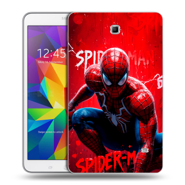 Силиконовый чехол на Samsung GALAXY Tab 4 8.0 с принтом Spiderman Человек паук