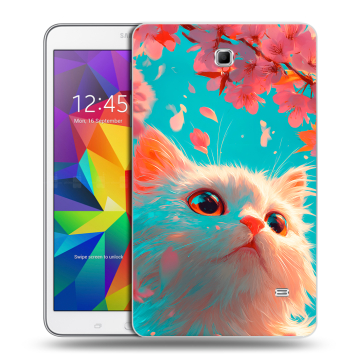 Силиконовый чехол на Samsung GALAXY Tab 4 8.0 с принтом Красивый кот