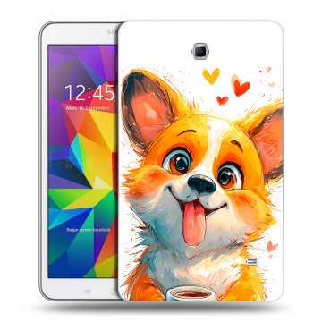 Силиконовый чехол на Samsung GALAXY Tab 4 8.0 с принтом корги