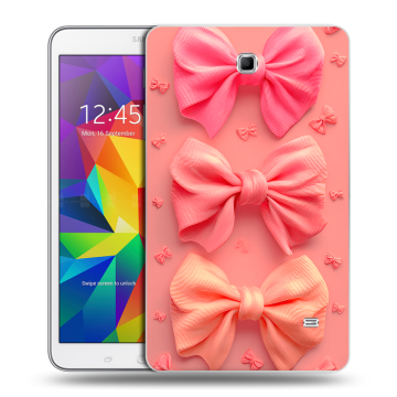 Силиконовый чехол на Samsung GALAXY Tab 4 8.0 с принтом Розовые бантики