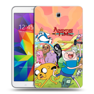 Силиконовый чехол на Samsung GALAXY Tab 4 8.0 с принтом Adventure time Время приключений