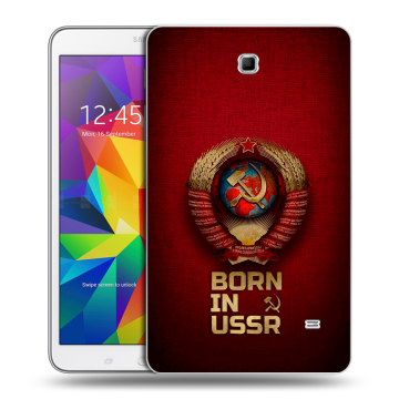 Силиконовый чехол на Samsung GALAXY Tab 4 8.0 с принтом Флаг Герб СССР