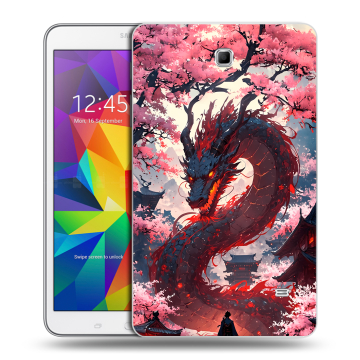 Силиконовый чехол на Samsung GALAXY Tab 4 8.0 с принтом Дракон Японский