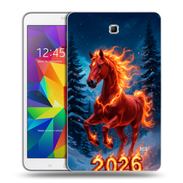 Силиконовый чехол на Samsung GALAXY Tab 4 8.0 с принтом Новый год коня