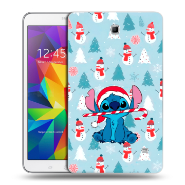 Силиконовый чехол на Samsung GALAXY Tab 4 8.0 с принтом Стич Новый год