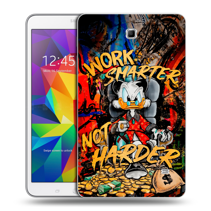 Силиконовый чехол на Samsung GALAXY Tab 4 8.0 с принтом Дональд Дак Деньги Силиконовый чехол на Samsung GALAXY Tab 4 8.0 с принтом Дональд Дак Деньги
