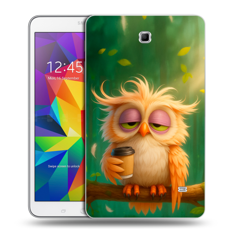 Силиконовый чехол на Samsung GALAXY Tab 4 8.0 с принтом сова Силиконовый чехол на Samsung GALAXY Tab 4 8.0 с принтом сова
