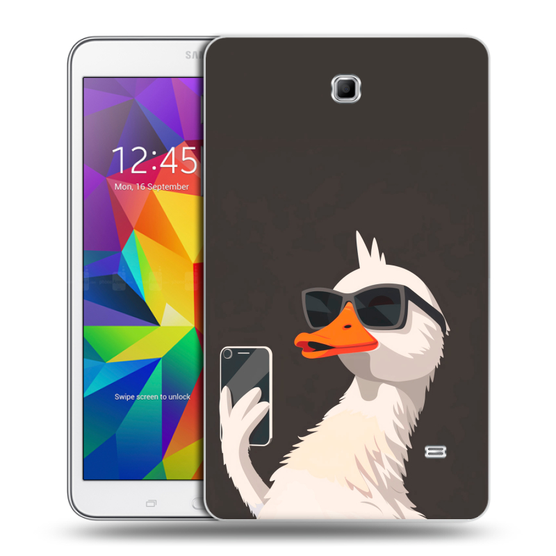 Силиконовый чехол на Samsung GALAXY Tab 4 8.0 с принтом утка в очках Силиконовый чехол на Samsung GALAXY Tab 4 8.0 с принтом утка в очках