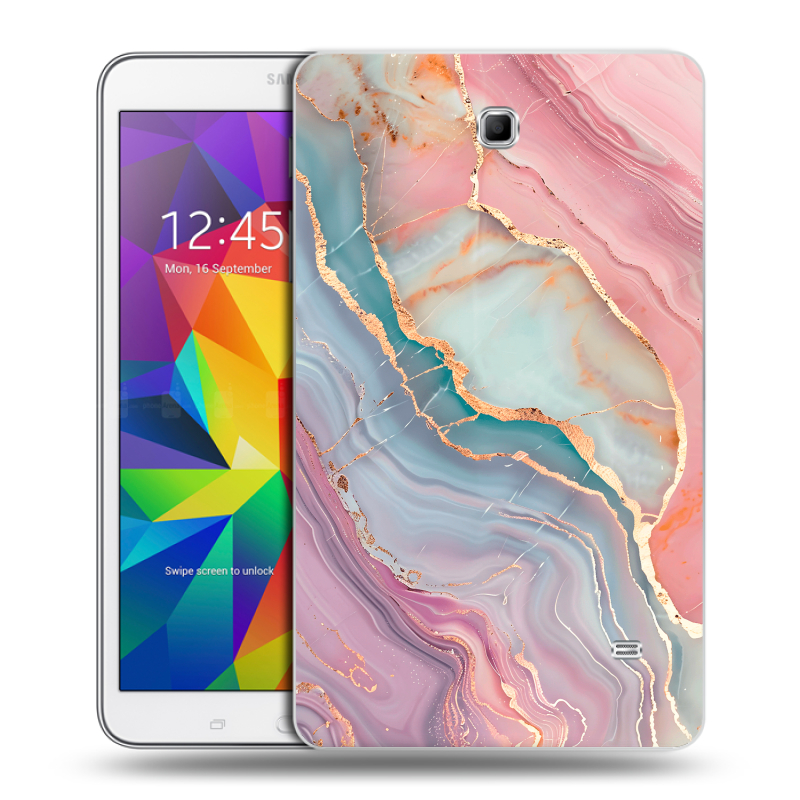 Силиконовый чехол на Samsung GALAXY Tab 4 8.0 с принтом розовый мрамор Силиконовый чехол на Samsung GALAXY Tab 4 8.0 с принтом розовый мрамор