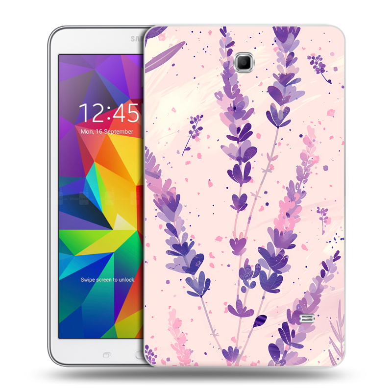Силиконовый чехол на Samsung GALAXY Tab 4 8.0 с принтом цветы лаванда Силиконовый чехол на Samsung GALAXY Tab 4 8.0 с принтом цветы лаванда