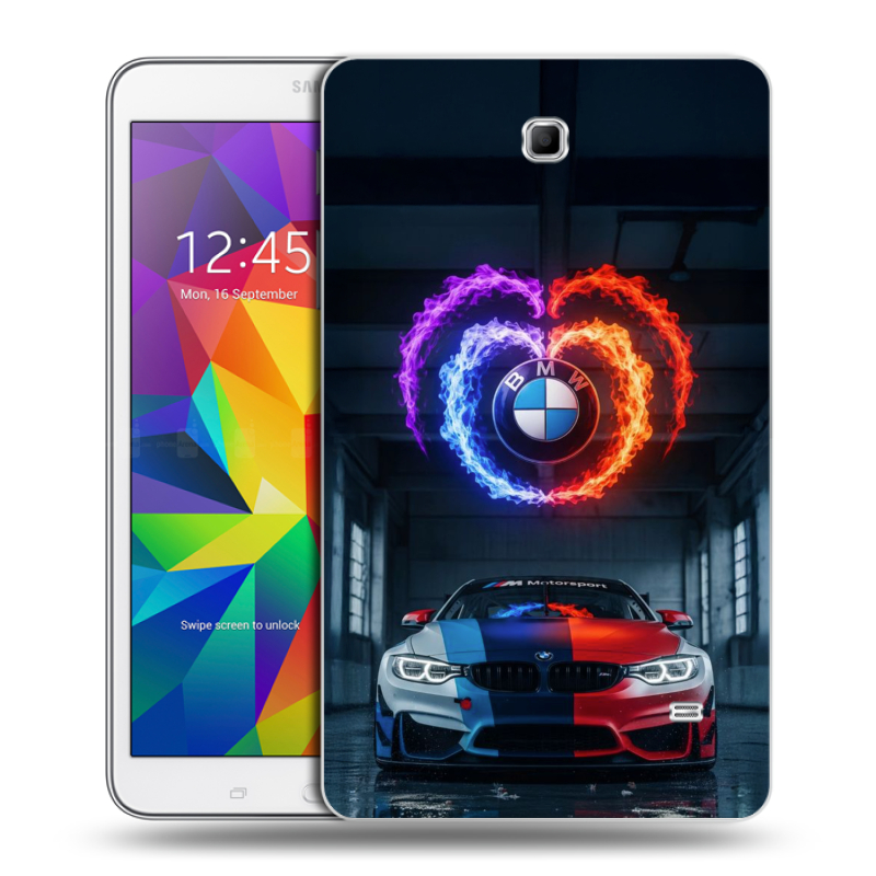 Силиконовый чехол на Samsung GALAXY Tab 4 8.0 с принтом BMW БМВ Силиконовый чехол на Samsung GALAXY Tab 4 8.0 с принтом BMW БМВ