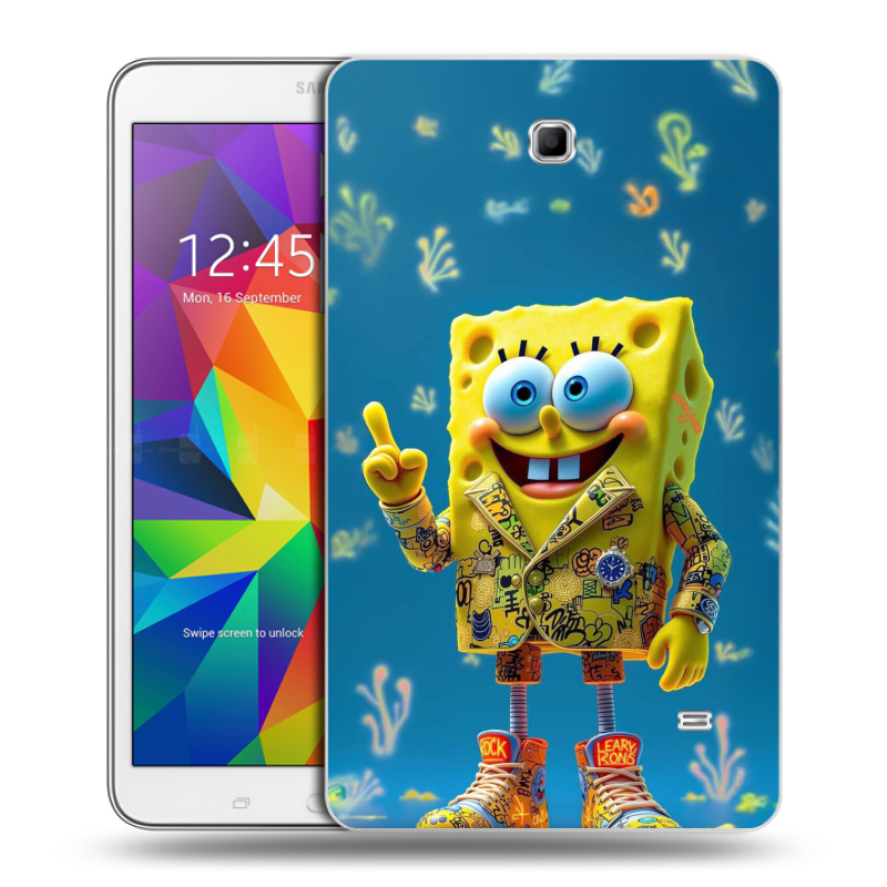 Силиконовый чехол на Samsung GALAXY Tab 4 8.0 с принтом Спанч боб Спанчбоб Силиконовый чехол на Samsung GALAXY Tab 4 8.0 с принтом Спанч боб Спанчбоб