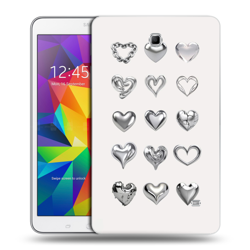 Силиконовый чехол на Samsung GALAXY Tab 4 8.0 с принтом Y2K сердечки Силиконовый чехол на Samsung GALAXY Tab 4 8.0 с принтом Y2K сердечки