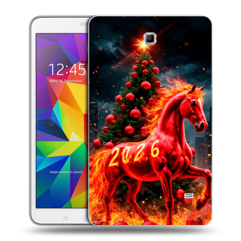 Силиконовый чехол на Samsung GALAXY Tab 4 8.0 с принтом Новый год Силиконовый чехол на Samsung GALAXY Tab 4 8.0 с принтом Новый год
