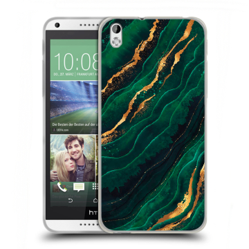 Силиконовый чехол на HTC Desire 816 с принтом Мрамор зеленое золото