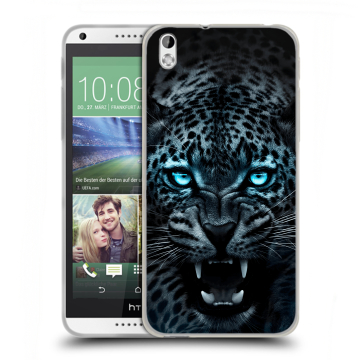 Силиконовый чехол на HTC Desire 816 с принтом Темный леопард