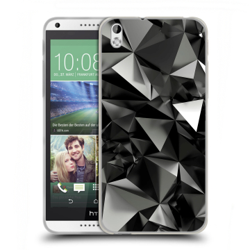 Силиконовый чехол на HTC Desire 816 с принтом Черные кристаллы