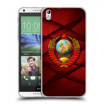 Силиконовый чехол на HTC Desire 816 с принтом Герб СССР