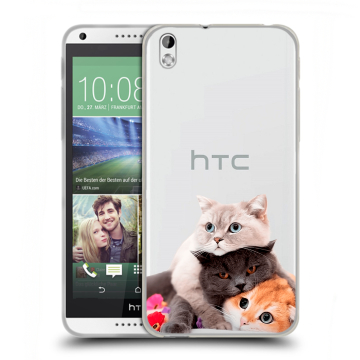 Силиконовый чехол на HTC Desire 816 с принтом Кошки